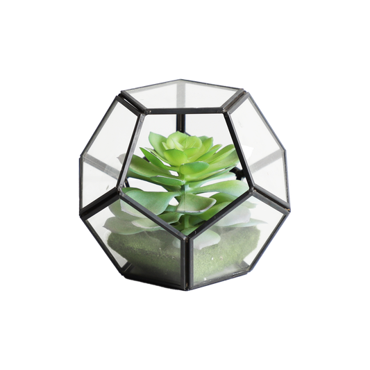 KA818A1-Artificial succulents in art pot -15x15x12cm