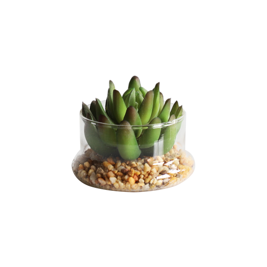 KA818A10-Artificial succulents in art pot-9x9x7cm