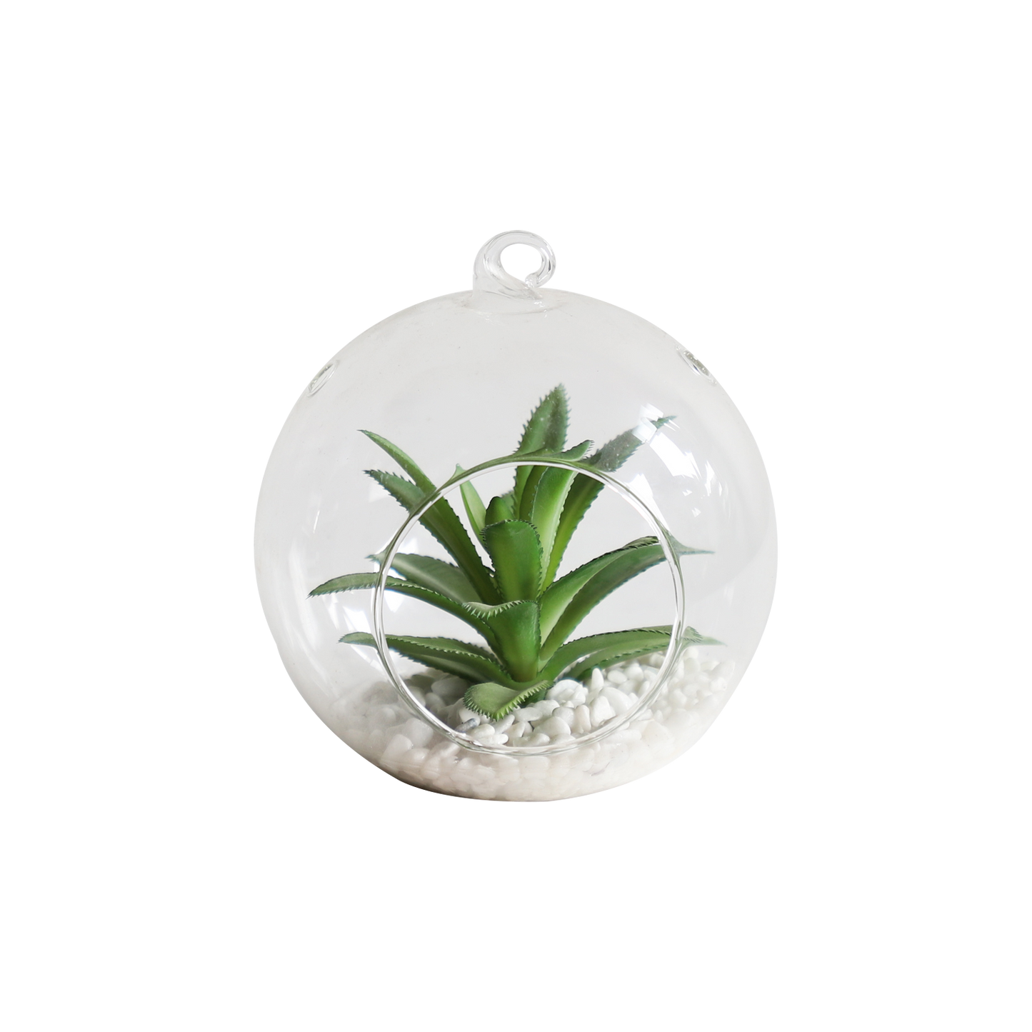 KA818A12-Artificial succulents in art pot-13x13x13cm