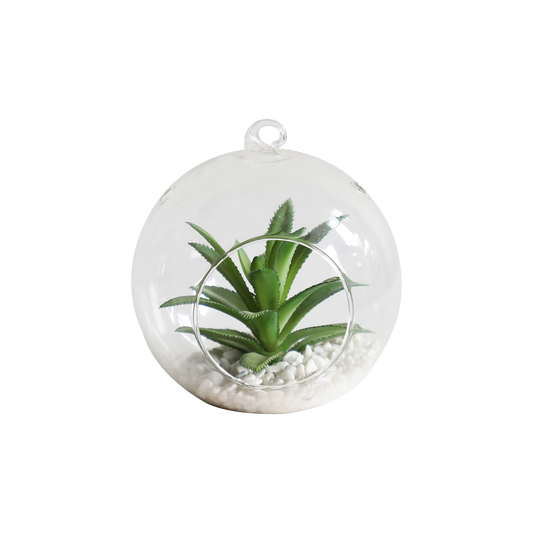 KA818A12-Artificial succulents in art pot-13x13x13cm