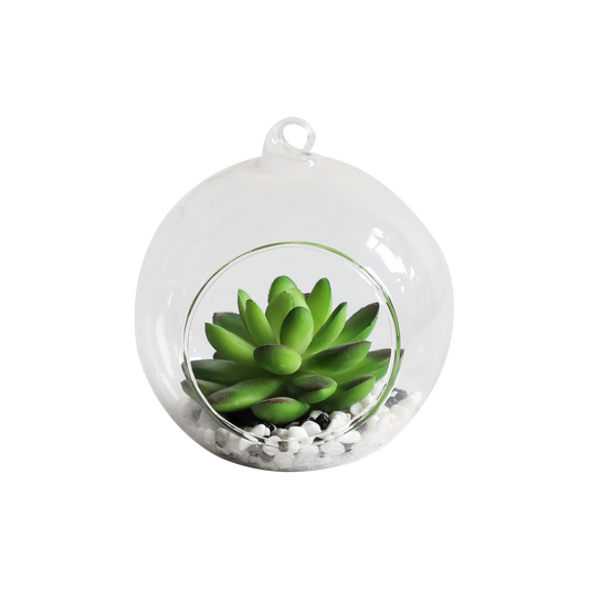 KA818A13-Artificial succulents in art pot-12x12x12cm