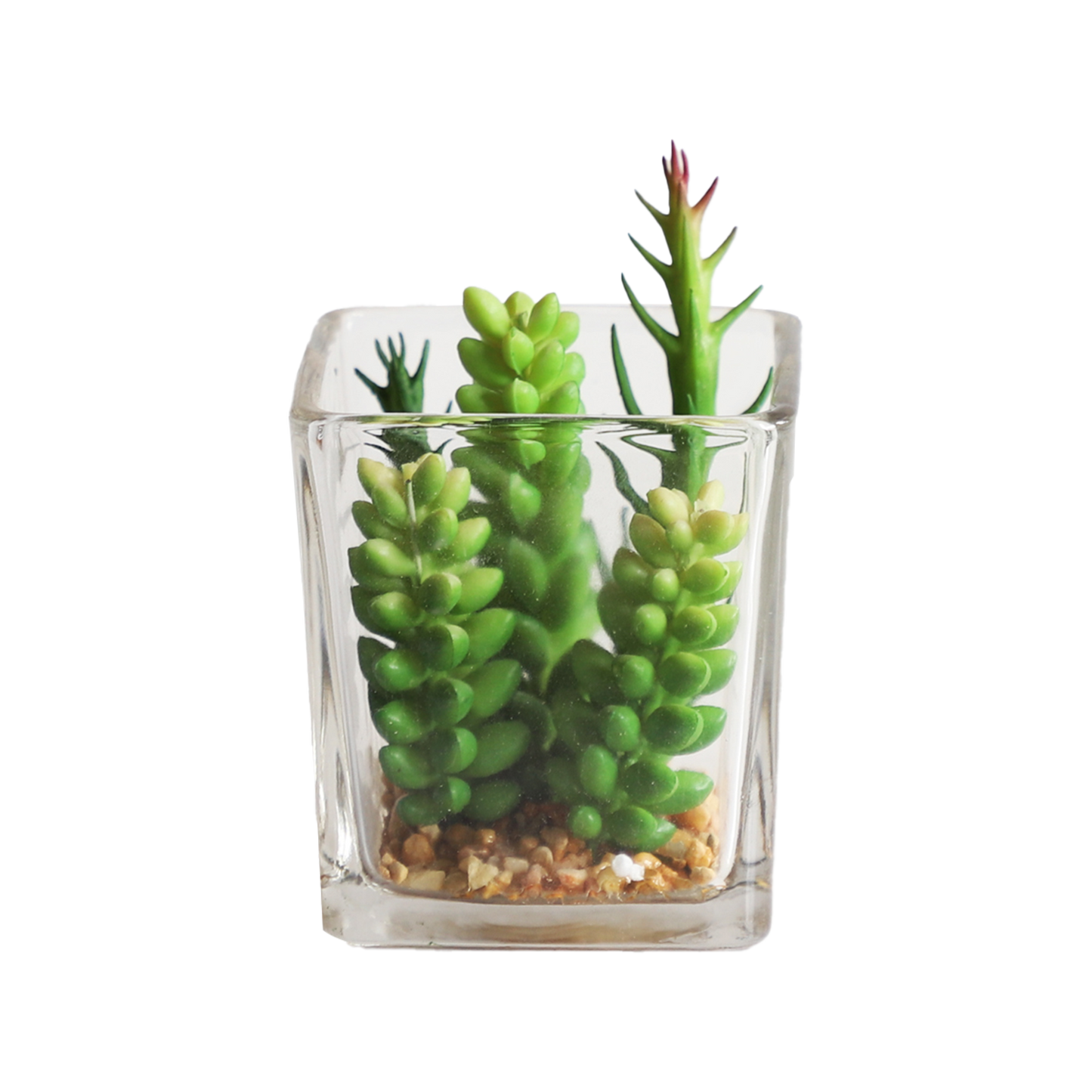 KA818A15-Artificial succulents in art pot-7x7x8cm