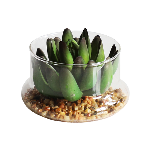 KA818A16-Artificial succulents in art pot-9x9x6cm