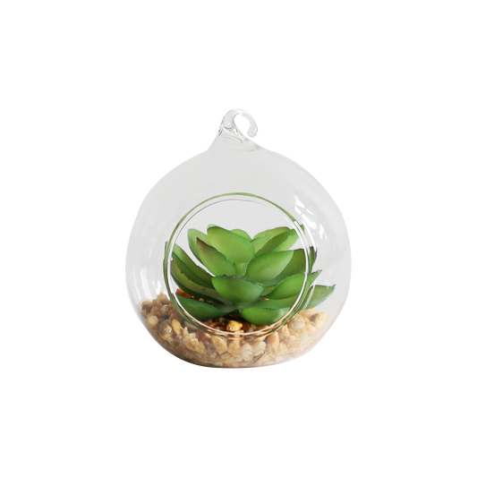 KA818A17-Artificial succulents in art pot-8x8x8cm