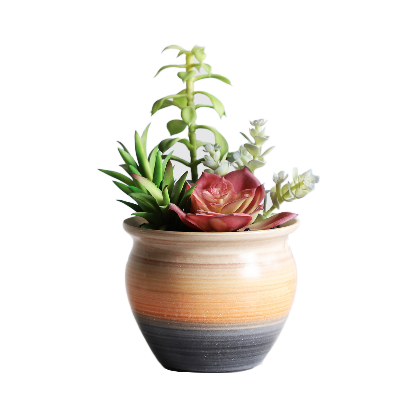 KA818A19-Artificial succulents in art pot-12x12x20cm