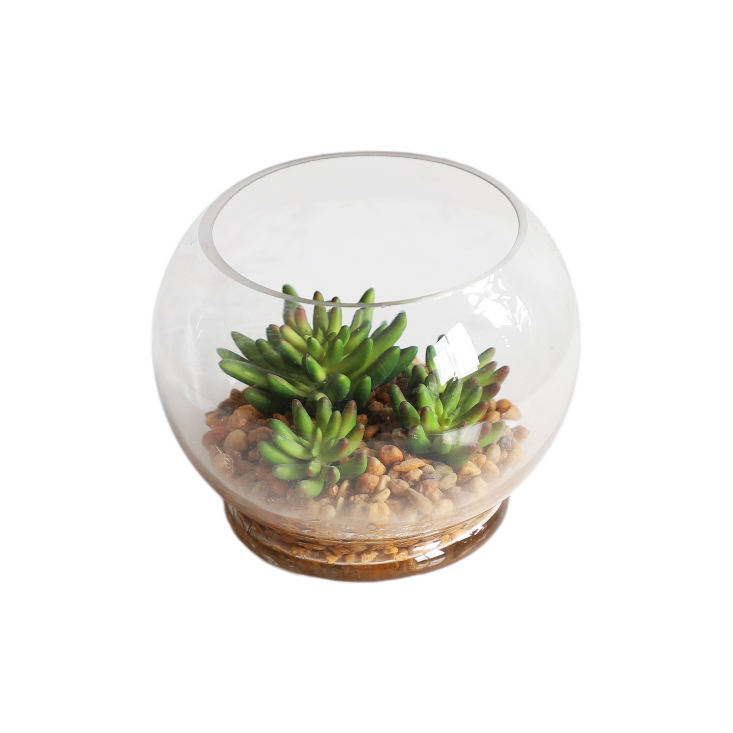 KA818A2-Artificial succulents in art pot-15x15x12.5cm