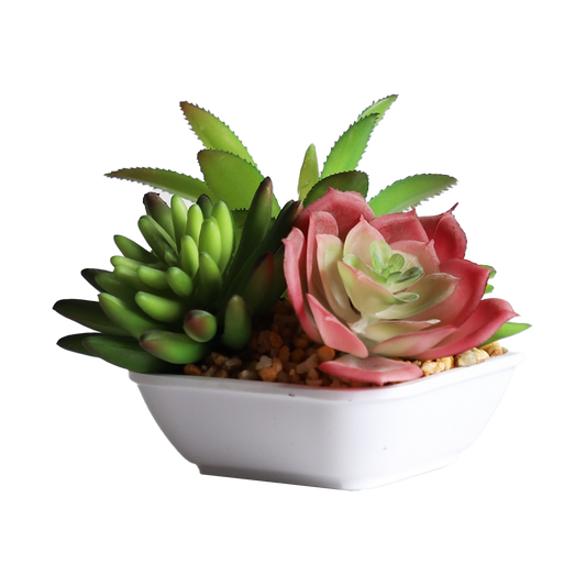 KA818A22-Artificial succulents in art pot-10x10x10cm