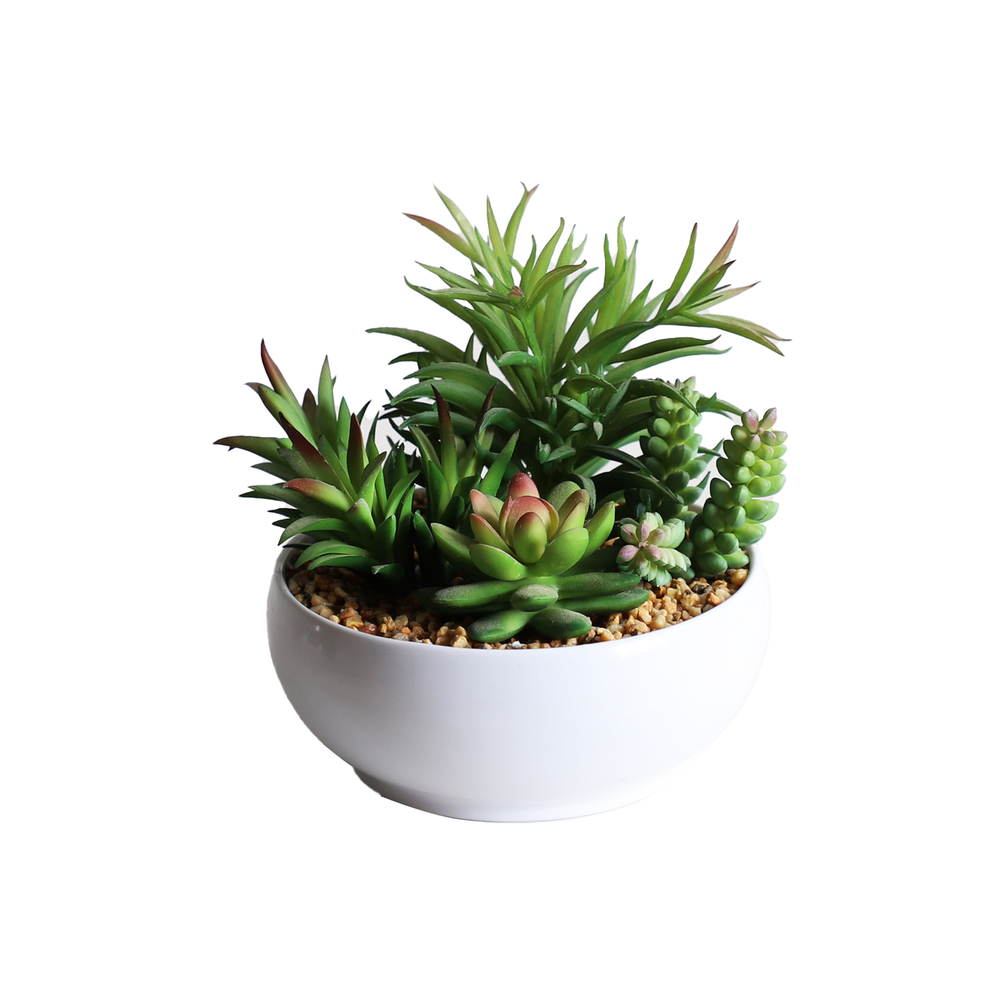 KA818A23-Artificial succulents in art pot-16x16x18cm