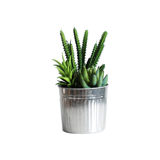 KA818A26-Artificial succulents in art pot-11x11x20cm