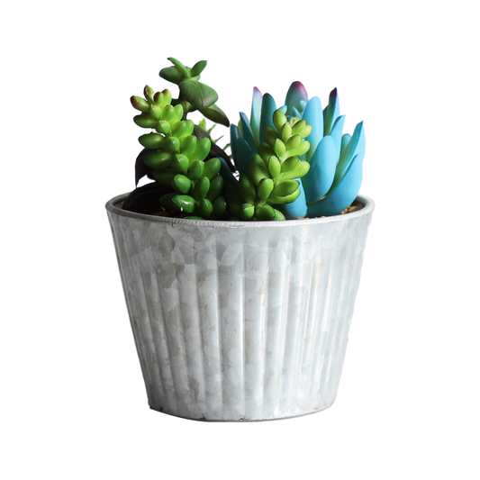 KA818A27-Artificial succulents in art pot-9x9x13cm
