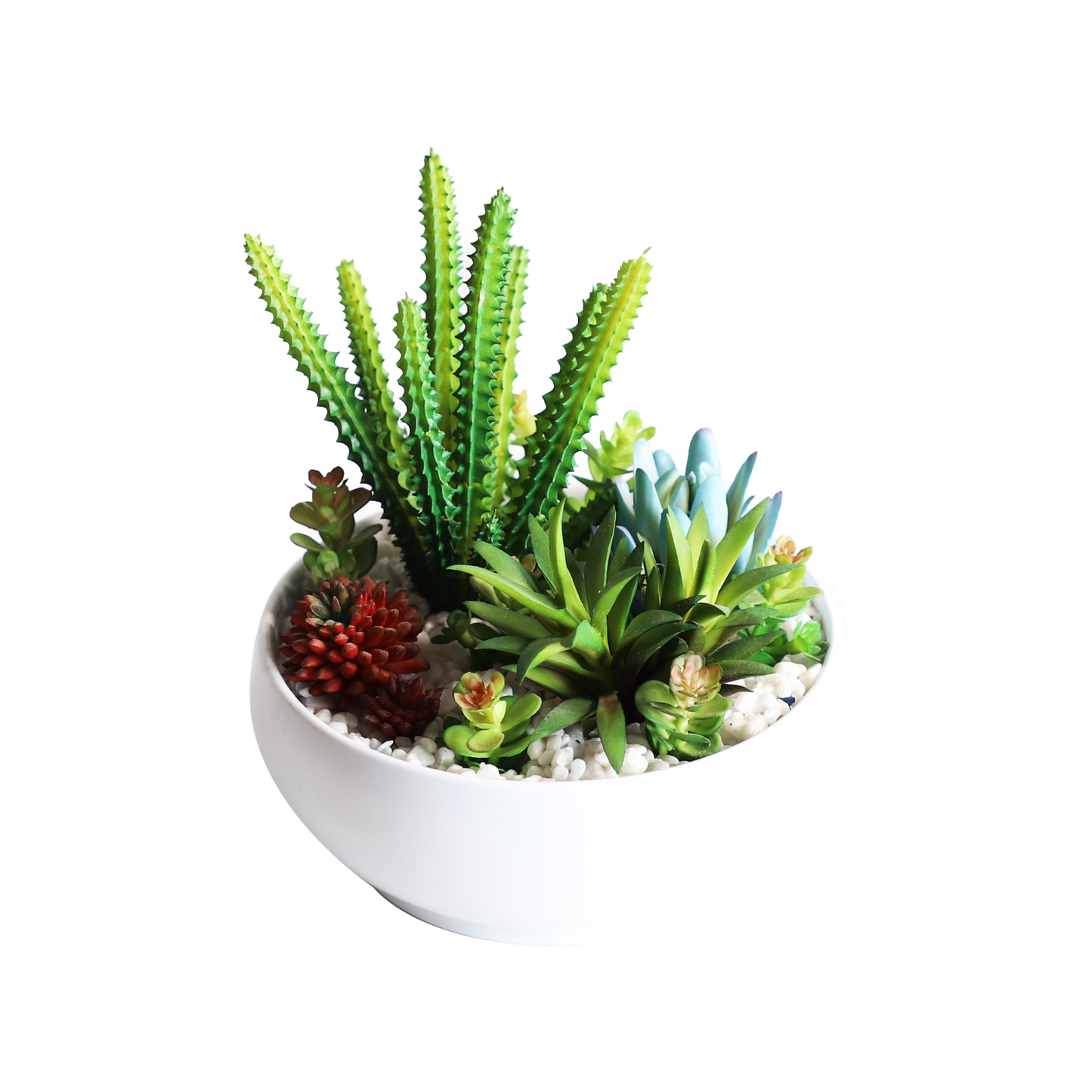 KA818A28-Artificial succulents in art pot-16x16x18cm