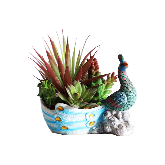 KA818A33-Artificial succulents in art pot-16x10x13cm