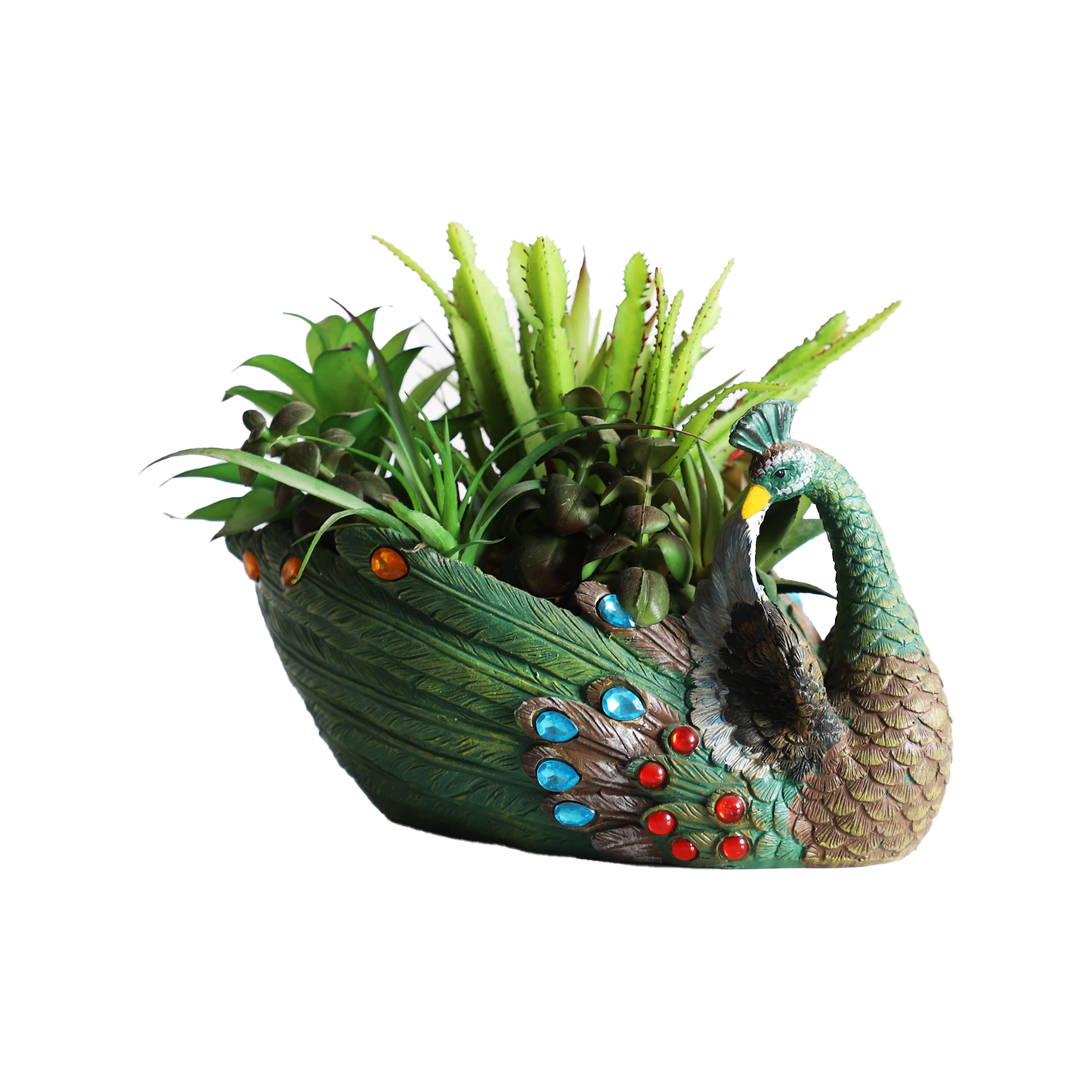 KA818A34-Artificial succulents in art pot-28x15x19cm