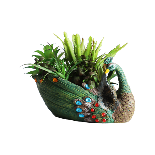KA818A34-Artificial succulents in art pot-28x15x19cm