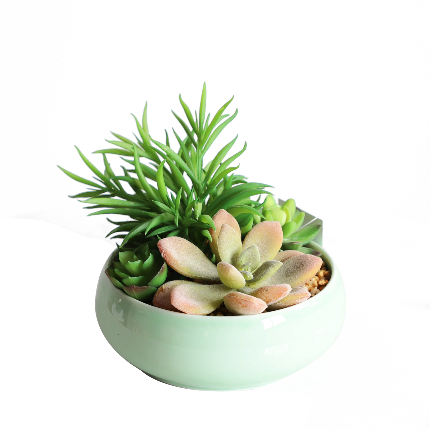 KA818A35-Artificial succulents in art pot-16x16x17cm