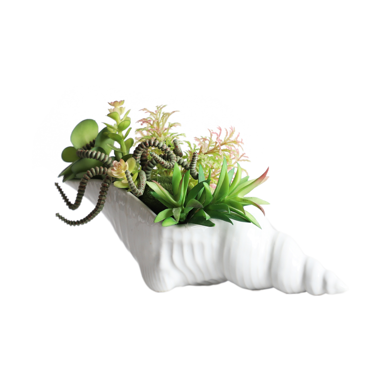 KA818A37-Artificial succulents in art pot-24x9x13cm