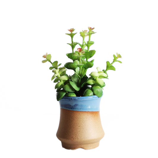 KA818A39-Artificial succulents in art pot-9x9x22cm
