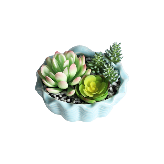 KA818A41-Artificial succulents in art pot-13x132x9cm