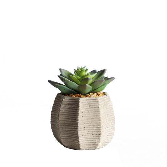 KA818A42-Artificial succulents in art pot-11x11x12cm