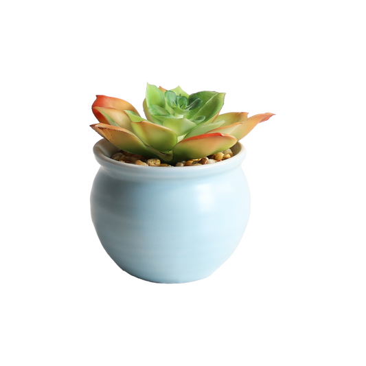 KA818A47-Artificial succulents in art pot-8x8x8cm