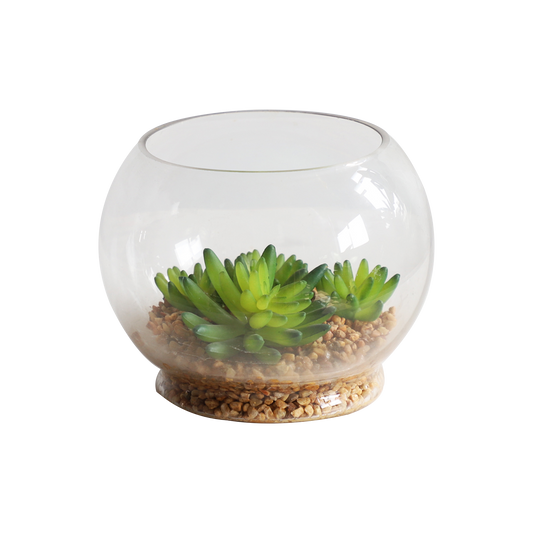 KA818A5-Artificial succulents in art pot-15x15x12.5cm