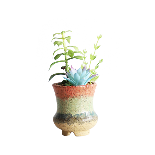 KA818A55-Artificial succulents in art pot-9x9x19cm