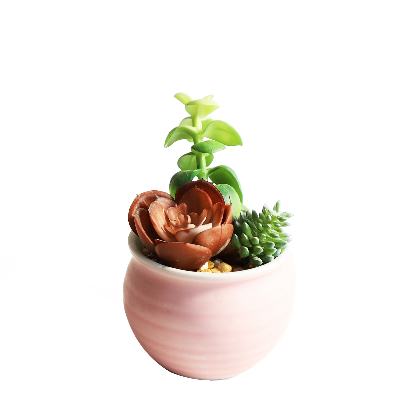 KA818A58-Artificial succulents in art pot-7x7x12cm