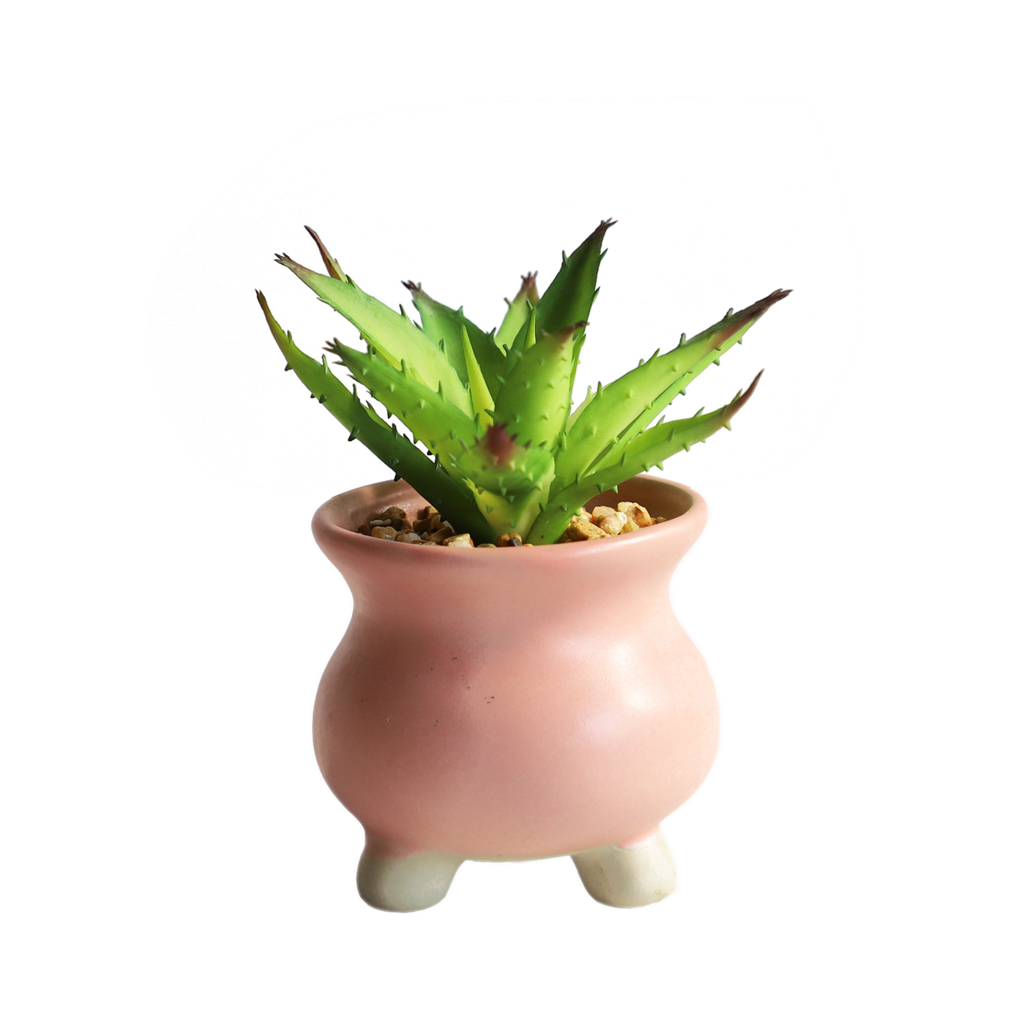 KA818A59-Artificial succulents in art pot-10x10x14cm