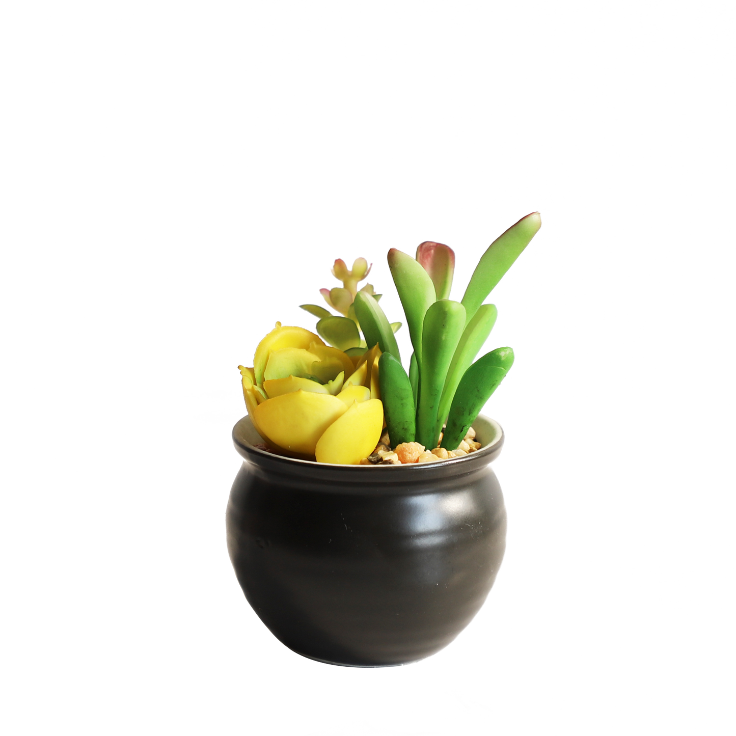 KA818A62-Artificial succulents in art pot-7x7x12cm