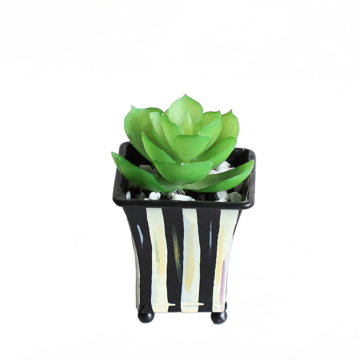 KA818A65-Artificial succulents in art pot-6x6x9cm