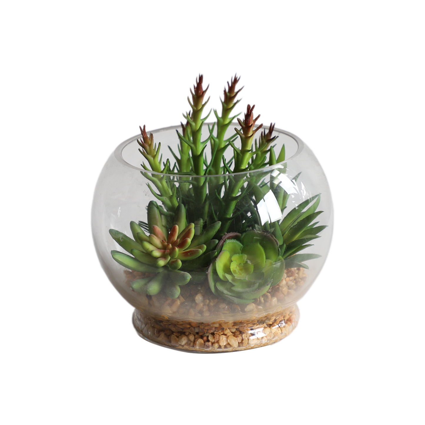 KA818A7-Artificial succulents in art pot-15x15x12.5cm