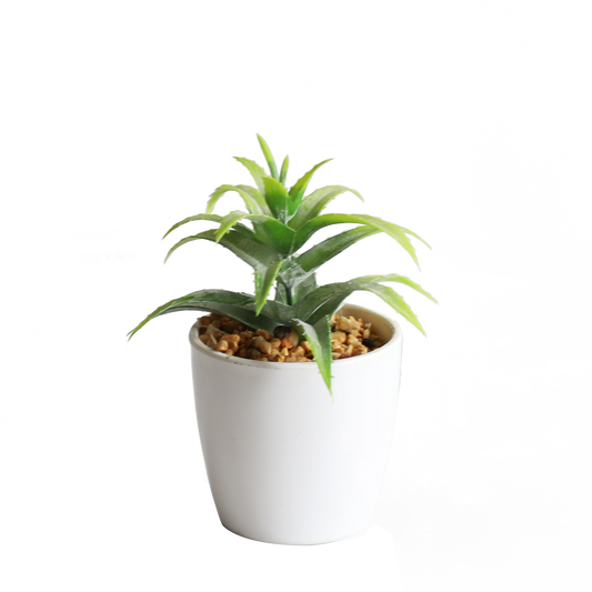 KA818A79-Artificial succulents in art pot-7x7x13cm