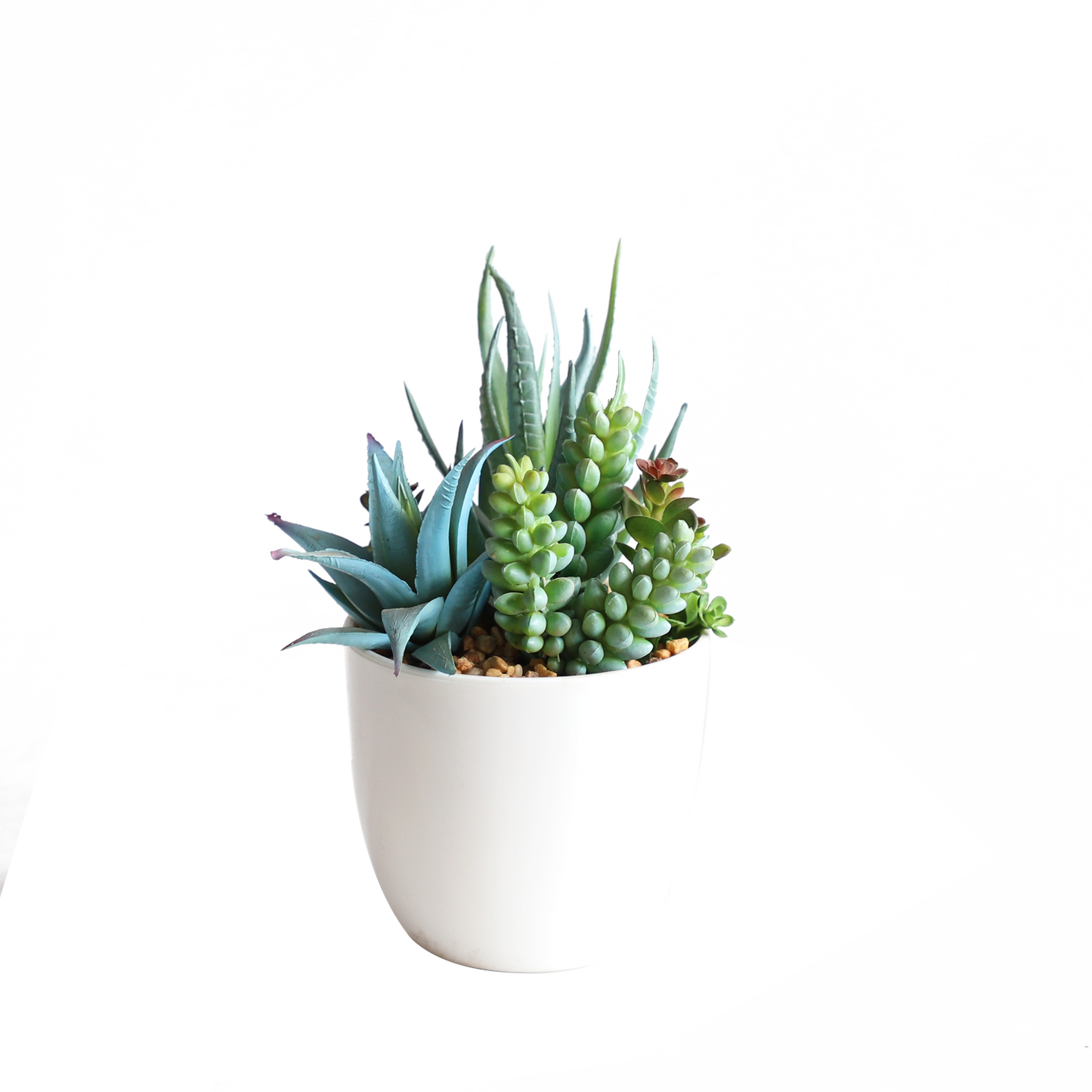 KA818A81-Artificial succulents in art pot-8x8x17cm