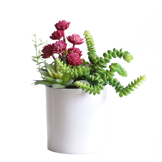 KA818A82-Artificial succulents in art pot-12x12xx26cm
