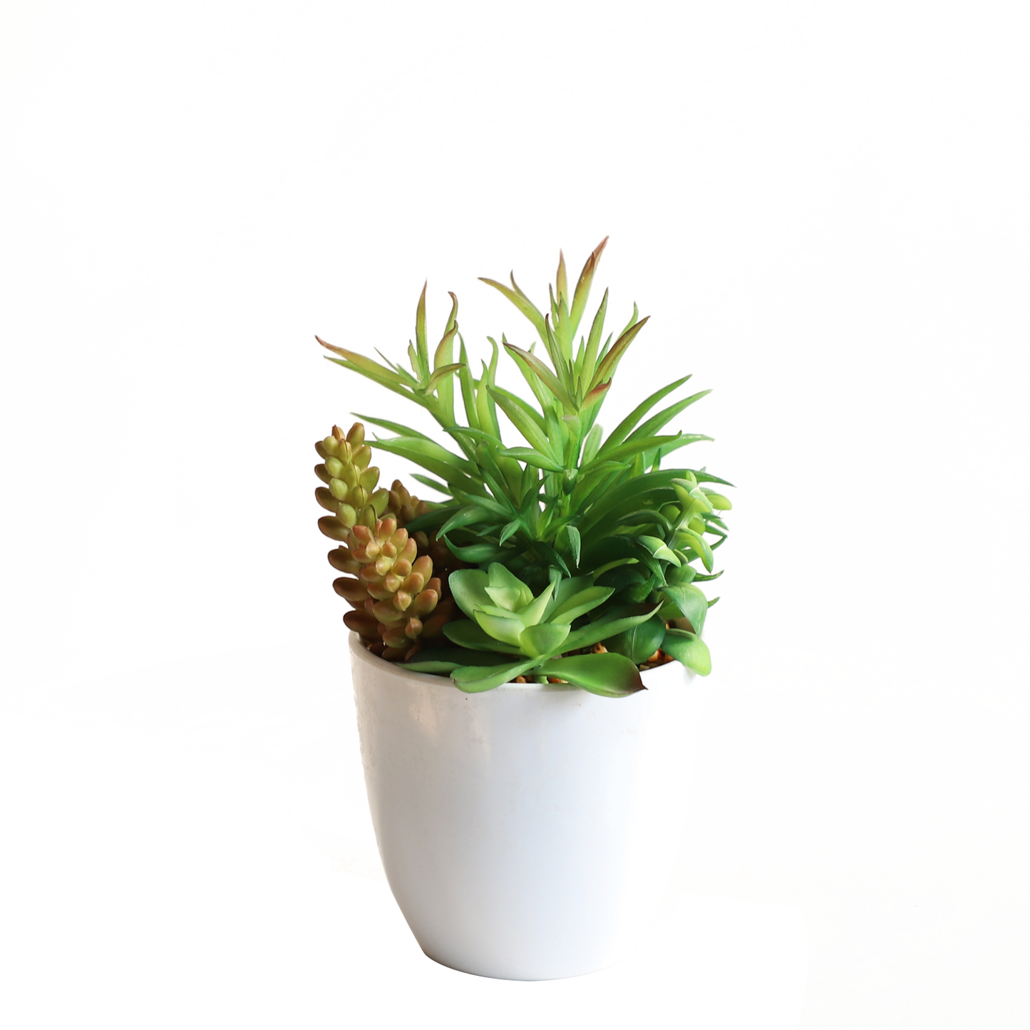 KA818A83-Artificial succulents in art pot-9x9x19cm