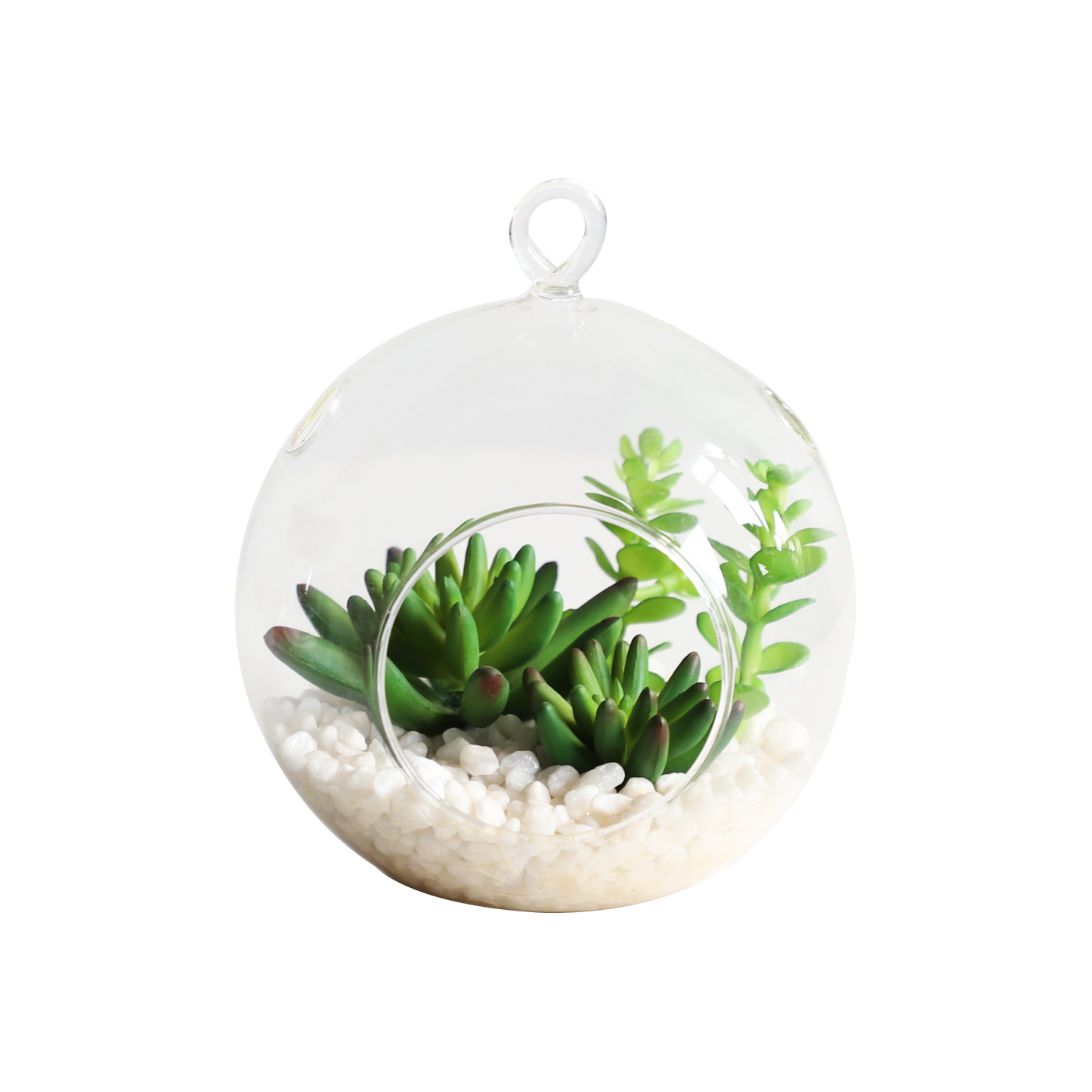 KA818A9-Artificial succulents in art pot-13x13x13cm